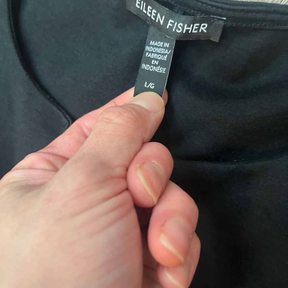 Eileen Fisher Cotton Blend Ponte Zip Up Black Dress Women's Large - Picture 5 of 8